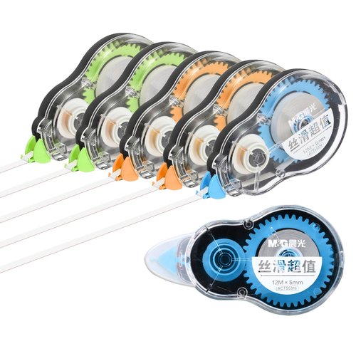 M&G 6 Pack 39 Ft White Out Tape, White Out Correction Tape Tear Resistant Whiteout Tape Easy to Use Instant Bulk Cool Transparent Dispenser for Classroom Office Home, Black