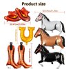 8Pcs Western Party Decorations Foil Balloons with Cowgirl Hat Balloons Boot, Horse Balloons and a U-shaped Foil balloon for Western Cowboy Rodeo Birthday Party Bachelor Party Wedding Decor Supplies
