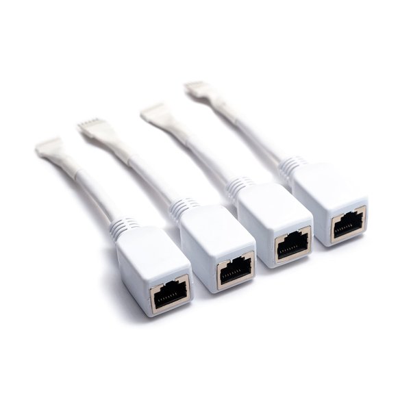 Litcessory RJ45 to 6-Pin Ethernet Cable Adapter for Philips Wiz LED Light Strips (4 Pack - Two Pairs, White)