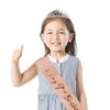 9th Birthday Sash and Tiara Set Rose Gold Birthday Sash Crown Birthday Party Favors Supplies for Girls Birthday Party