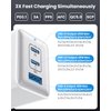 128W USB C Wall Charger,GaN III 3-Port Fast Charging Station,PD QC Foldable Charger Block Portable 65W USB C Laptop Adapter for MacBook Pro/Air,iPad Pro,Galaxy S23,Dell XPS 13,iPhone 15/Pro (White)