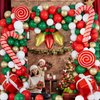 DBKL Balloons 152Pcs Garland Kit for Christmas, Red, White, Green, Gold, Candy Cane, Gift Box, Light Bulb Foil Balloons, Decorations, Party Supplies