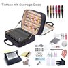 ELCUPA Tattoo Carrying Case-Tattoo Supplies Organizer-Tattoo Kit Case -Tattoo Supplies Carrying Bag for Tattoo Stencil Printer, Tattoo Ink, Tattoo Equipment, Tatoo Pens Black