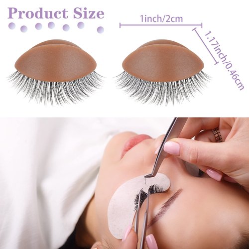 WBCBEC 3 Pairs Replacement Eyelids for Mannequin Head Removable Realistic Eyelids with Eyelashes Mannequin Head Eyelids for Eyelash Training Practice Makeup Eyelash Extensions