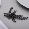 Kercisbeauty Black Rhinestones Beads Long Branch Hair Comb for Wedding Brides Women Girls Halloween Hair Pieces Jewelry Handmade Boho Hair Accessories