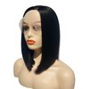 Sibeth Bob Lace Front Wigs Short Wig for Women Side Part U Part Lace Natural Straight Bob Synthetic Heat Resistant Wigs (Black)