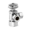 (Pack of 2) EFIELD Dual Compression Outlet Angle Stop Valve, Multi-Turn, 1/2" NOM (5/8" ODx3/8"x 3/8") Chrome