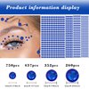 1799 Pcs 4 Sheets Rhinestone Stickers 3/4/5/6 mm Self Adhesive Rhinestones Gems for Face Eyes Makeup Hair Body (blue-3/4/5/6mm)