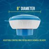 U.S. Pool Supply Floating Pool Chlorine and Bromine Chemical Dispenser with Pop-Up Refill Indicator - Holds 3" and 4" Tablets, 8" Diameter - Adjustable Balanced Chemical Delivery Clorinator Floater