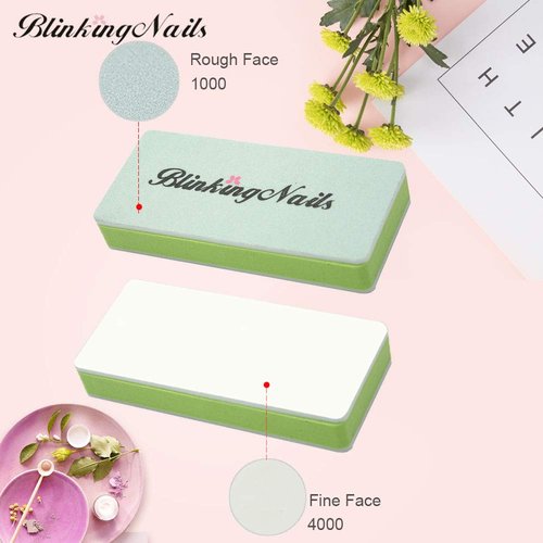 BlinkingNails Nail Buffer File with Double Sides Professional Nail Polishing Block 1000/4000 Grit Shiner Manicure Nail Art Tools for Natural Nails Pack of 12pcs
