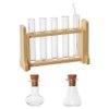 Hobbspring Dollhouse Mini Glass Test Tube Dollhouse Science Sets Miniature Glass Tube Tiny Wood Test Tube Rack Micro Landscape Experiment Ornament for Dollhouse Decor