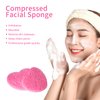 50-Count Facial Sponges Compressed Natural Cellulose Sponge Spunspon Heart Shape Face Sponge for Face Cleansing Exfoliating and Makeup Removal, Pink