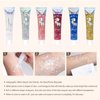 SUMEITANG 6PCS Clear White Face Body Glitter Gel，Mermaid Holographic Sequins Chunky Glitter Paint for Party Singer Concerts Festival Rave Accessories for Girls Women Face Body Hair Sparkling Makeup