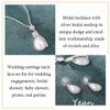 Yean Bride Silver Necklace Earrings Set Crystal Bridal Wedding Jewelry Sets Rhinestone Choker Necklace for Women and Girls (Set 2)