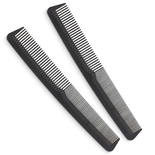 Professional Grade Styling Comb Set - 2 Pack Premium Carbon Fiber 7" Comb - Heat Resistant, Fine and Wide Tooth, Anti Static - Salon Quality Hair Styling Accessories for Home or Barber