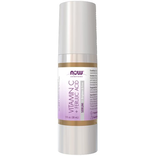 NOW Solutions, Vitamin C Serum Plus Ferulic Acid, Skin Brightening and Tightening, Highly Concentrated, 1-Ounce