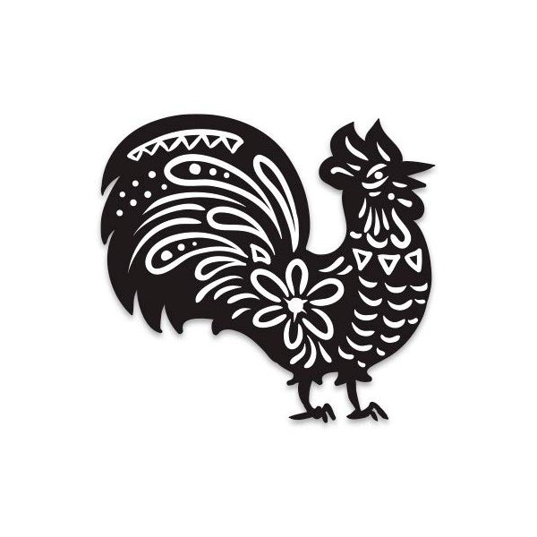 Chinese Zodiac Rooster - 5" Vinyl Sticker - for Car Laptop I-Pad - Waterproof Decal