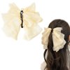 Bow Banana Hair Clips for Women Claw Clips Bow Ponytail Holder Clips for Women Girls Hair Bows White Bowknot Hair Bow Ties Clips for Women Birthday Christmas Gifts Wedding Claw Clips for Hair
