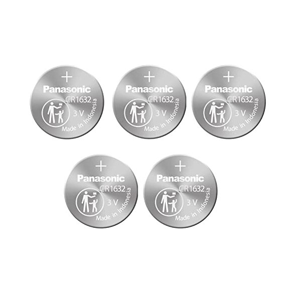 Panasonic CR1632 Multi Purpose including Remote Control for Cars 3 Volt Lithium Coin Battery-pack of 5
