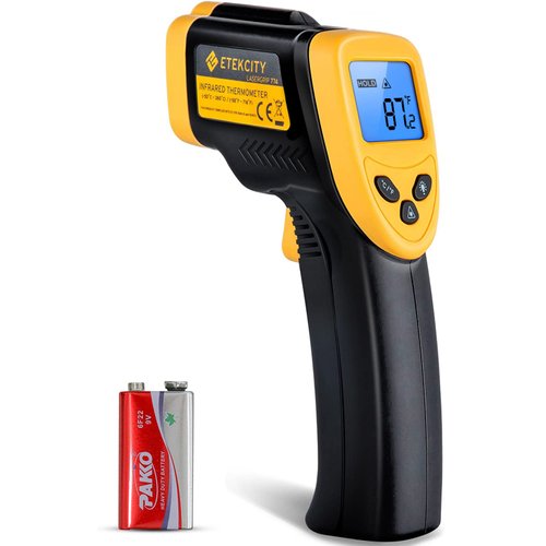 Etekcity Infrared Thermometer 774, Digital Temperature Gun for Cooking, Non Contact Electric Laser IR Temp Gauge, Home Repairs, Handmaking, Surface Measuring, -58 to 716 ℉, - 50 to 380 ℃, Yellow