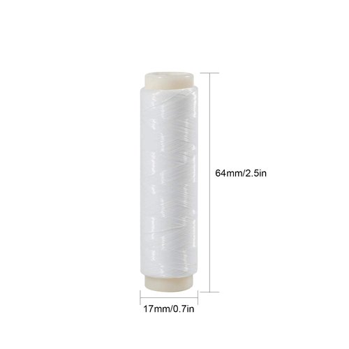 Alwonder 5PCS Fishing Bait Elastic Thread Nylon Invisible Magic Fishing Line, Baits Wrap Thread 0.2mm 656FT Per Spool No Knots Required Bait Keeper Stretchy Clear String for Salmon Sturgeon Catfish