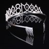 Beaupretty 18th Birthday Crystal Crown Rhinestone Princess Tiara Headband with Hair Comb for Birthday Party Wedding Bridal Decor (Silver)