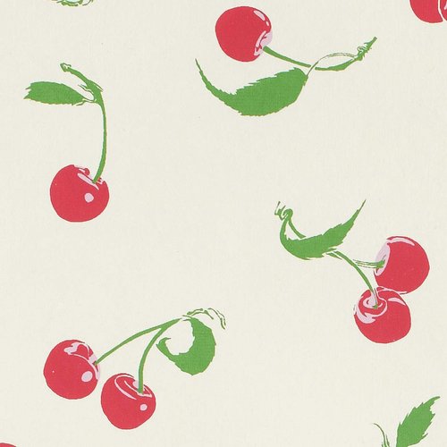 Gift Wrap - Cherries - Pink on Cream