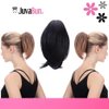 JUVABUN 7" Straight Claw Clip In Ponytail Hair Extensions - Black| Ponytail Extension Human Hair | Hair Extensions for Women & Men | Washable, Realistic And Synthetic | Black