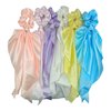 Silk Hair Scarf Scrunchies: 6-Piece Set With Elegant Satin Bow Pestal Colors Accents For Versatile Styling Options