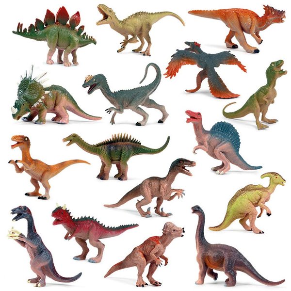 EOIVSH 16pcs Dinosaur Figures for Boys, Realistic Jurassic Dinosaur Toys for Kids 3-5, Dinosaur Cake Topper Mini Dinosaur Figurines Set