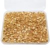 500PCS Safety Pins, 0.75Inch/19mm Small Safety pins, Rust Resistant Nickel Plated Steel Set for Crafting, Sewing, Rimming Fastening Clip Button for Garment Hang Tag (Gold)
