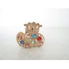 small mini gold metal crystal hair claw clip (Primary color: Blue)