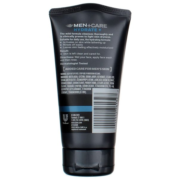 Dove Men + Care Face Wash, Hydrate, 5 Oz (Pack of 3)