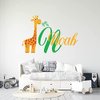 Giraffe Custom Name Wall Decal - Personalized Giraffe Wall Art Sticker - Boys and Girls Wall Decor - Nursery Wall Decal for Bedroom playroom Decoration (Wide 20"x14" Height)