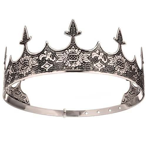 Tondiamo King Crown for Men Vintage Prince Royal Crown Tiara Antique Metal Royal King Crown Decoration Adjustable Size Birthday King Crown Costume Accessories for Halloween Cosplay Party Wedding Prom