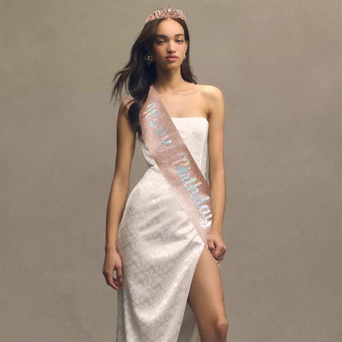 Exacoo Birthday Sash for Women Girls and Birthday Crown Tiaras for Women Birthday Gifts for Women Happy Birthday Decorations Crystal Rhinestone Rose Gold