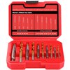 UYECOVE 14 Pieces Screw Extractor Set, 35# Cr-Mo & 6542 HSS Steel Cobalt Left Hand Drill Bits Set for Removing Stripped Screws and Broken Bolts Ez Out Screw Extractor Set Broken Bolt Extractor Kit