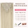 GOO GOO Clip in Hair Extensions Real Human Hair, 14inch 110g 7Pcs, 17A/60A Ash Blonde Highlighted Platinum Blonde, Remy Human Hair Extensions Clip ins for Women, Natural Human Hair