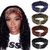 DRESHOW 4 Pack Boho Cotton Non-Slip Headbands for Women Girls Yoga Workout Running Knotted Turban Floral Elastic Head Wrap