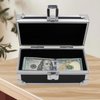 Lockable Cash Box, Aluminium Alloy Money Box for Cash, Money Holder, Cash Organizer, Single Row Currency Tray, Money Storage Box, Money Organizer for Cash
