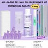 XIFEPFR Gel Nail Polish Remover Kit, 5.07fl.oz Gel Polish Remover, 10pcs Nail Polish Remover Clips, 500PCS Cotton Pads, Pump Bottle, Nail File Buffer Cuticle Peeler Pusher, Soak Off Gel Polish Remover