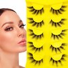 Fox Eye Lashes Wispy Eyelashes 21mm Long Cat-Eye Lashes Angel Wing Lashes Faux Mink False Eyelashes Natural Look 5 Pairs pack(Mao-06)