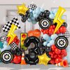 Cars Birthday Decorations, 3rd Birthday Decorations for Boys, 3 Balloon Number, Race Car Birthday Party Decorations, Race Car Balloons (3)