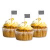 Super Z Outlet 100 Pack Mini Checkered Racing Flag Finish Line Cupcake Toppers Party Decorations Picks Set (2.5 Inches Tall)