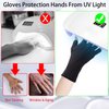 ANCIRS UV Gloves for Gel Nail Lamp, Anti UV Fingerless Gloves for Nail Art DIY Accessories, Gel Manicure UV Shield Gloves for Hand Skin Care Protection-Black