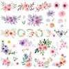 Everjoy Flowers Temporary Tattoos Stickers, Watercolor Roses, Peony, Daisy, Botanical Body Art Fake Tattoos for Women, Girls and Kids - 20 Pcs