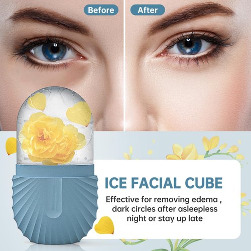 Aquuaera Ice Face Roller, Ice Cube Roller for Face，Facial Beauty Ice Roller Skin Care Tools,De-Puff Eye Bags, Reduce Migraine Pain（Blue）