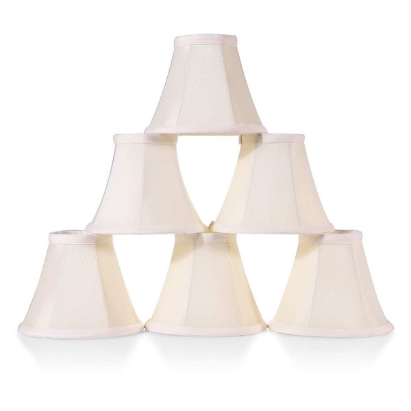 Wellmet Chandelier Shades, ONLY FOR CANDELABRA BULBS, Clip-on Fitter Lamp Shades, 3" X 6" X 5", 6 pcs Set