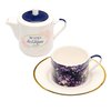 Christian Art Gifts Ceramic Teapot Set Be Still Psalm 46:10 Flowers Tea For One Set with Tea Cup and Saucer For Women