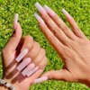 YoYoee Press on Nails Square Long False Nails Gradient Fake Nails Acrylics Full Cover Tips for Women and Girls 24PCS